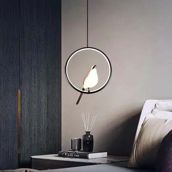 Nordic Creative Magpie függőlámpák Könnyű luxus posztmodern függő lámpa Tanulmány hálószoba éjjeli konyha sziget led csillár