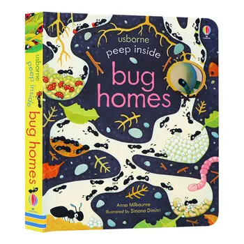 Peep Inside Bug Homes, 3 éves gyerekkönyvek 4 5 6, angol képeskönyv, 9781474950824