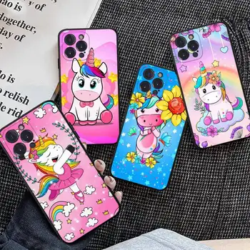 Pink Unicorn Rainbow Phone Case szilikon puha iphone 14-hez 13 12 11 Pro Mini XS MAX 8 7 6 Plus X XS XR tok