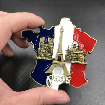 Párizs, Franciaország, 3D torony hűtőszekrény mágnes Turisztikai ajándéktárgyak Gyanta mágneses matricák Hűtőszekrény mágnes Otthon & Konyha dekoráció