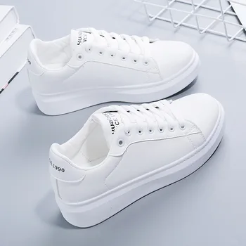 SWONCO fehér cipő női tavaszi cipők platform 2020 tavasz új női diák iskolai cipők cipők fehér PU bőr