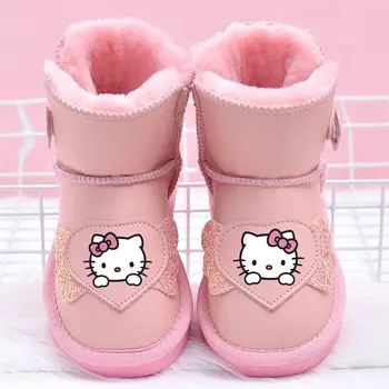 Sanrio Hello Kitty Kids Snows Boots kényelmes anime figura téli rövid csizma melegen tartja vízálló Kawaii rajzfilm új stílus