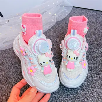 Sanrio Hello Kitty teniszcipő Kawaii Anime figurat lányok futócipők Őszi téli rajzfilm baba Aranyos alkalmi cipők gyerekeknek