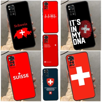 Svájc svájci zászlós tok Xiaomi Redmi Note 10 Pro 8 9 12 11 Pro 8T 9S 10S 11S Redmi 9 10 10C 9A 9C borítóhoz