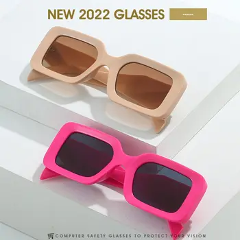 Szögletes keretű napszemüvegek Túlméretezett napszemüvegek Női divat Travel Beach Uv400 árnyalatok Szemüveg UV400 Napszemüveg nőknek