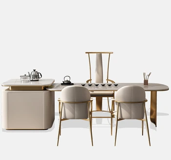 Teadesk, iroda, teaasztal és szék kombinációja, modern, egyszerű villa integrált teaasztal, dohányzóasztal