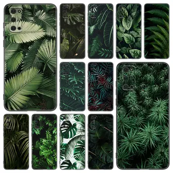 Trópusi zöld növény leveles telefontok Samsung Galaxy S22 Pro S21 S20 Ultra FE S10 Lite S9 S8 Plus S10E 5G puha fekete borítóhoz