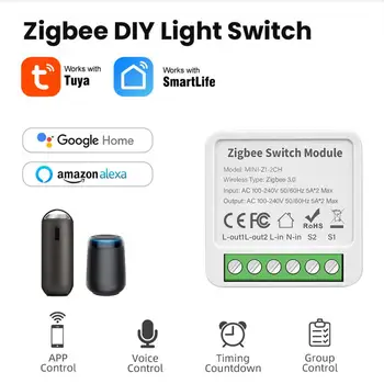 Tuya Zigbee 2/3/4gang intelligens gangkapcsoló modul 2 utas megszakító Smart Life intelligens otthoni munka az Alexa Home segítségével