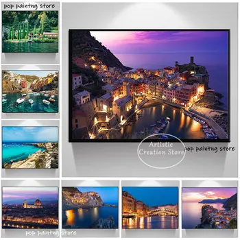 Velence Olaszország Városkép poszter Firenze Amalfi-part éjszakai HD nyomtatás vászon képek utazás fal művészet nappali dekoráció ajándék