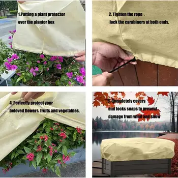 Virágdoboz huzat húzózsinórral Prémium téglalap alakú virágtartó doboz fedél Tökéletes védelem a növények számára terasz erkélyekhez