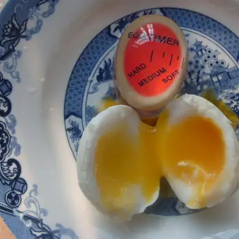 Változó tojás időzítő Gyanta anyag Tökéletes főtt tojás hőmérséklet szerint Konyhai segítő Tojás időzítő Piros időzítő eszközök