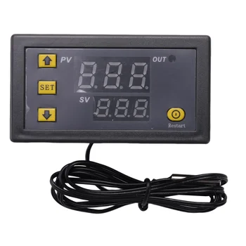 W3230 szondasor 20A digitális hőmérséklet-szabályozó LED kijelző termosztát hő / hűtés vezérlő műszer, AC110-220V 1500W
