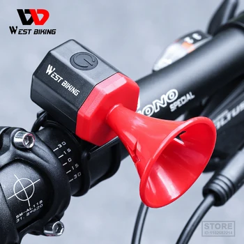 WEST BIKING Hangos kerékpár elektromos kürt USB töltő mini kerékpár csengő közúti MTB kerékpározáshoz 90db biztonsági kiegészítők