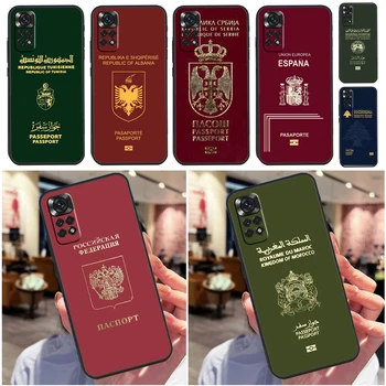 algériai Oroszország Szerb Spanyolország útlevéltok Redmi Note 12 Pro 8 9 10 11 Pro Note 9S 10S 11S 8T Redmi 10 12C 9C 10A 10C borítóhoz