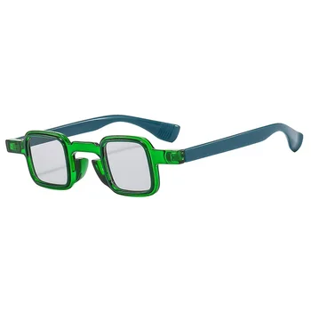 ins Népszerű divat Kis szögletes napszemüveg Női retro punk árnyalatok UV400 Férfi átlátszó óceánlencse Felkapott szegecsek Napszemüvegek