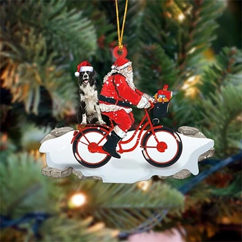 karácsonyfa Függő Mikulás akril medál Aranyos macska kutya autó hátizsák függő díszek karácsony újévi lakberendezés kellékek
