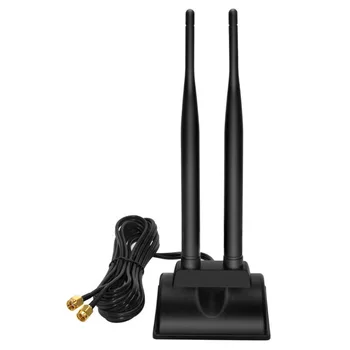  kétsávos 2.4G 5.8G WIFI antenna mágneses alap körsugárzó antenna RP SMA apa 2M kábellel vezeték nélküli hálózati kártya routerhez