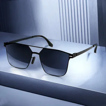 polarizált napszemüveg férfi divat tér nagy keret volfrám titán luxusmárka könnyű súly árnyalatok kültéri autó vezetői szemüveg