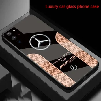 szénszálas Mercedes Benz telefontok Samsung Note 22 21 FE 20 Ultra 10 ütésálló sportautóhoz kemény fekete üvegborítás Capa