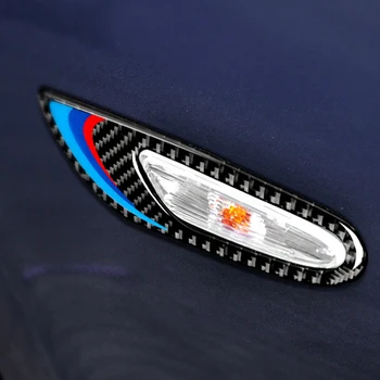  szénszálas automatikus irányjelző fénykeret keret burkolat matrica külső dekoráció BMW E60 E61 E90 E92 E93 autós kiegészítők