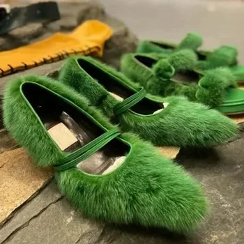 zöld Üreges teljes polár pumpák Egyszínű hegyes orrú lapos középsarkú cipő Slip-On magas sarkú cipő Női cipő Zapato de Tacon