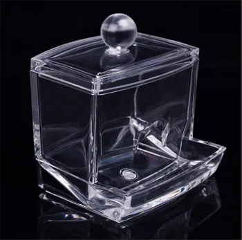 Átlátszó átlátszó átlátszó akril Q-tip tartó doboz Vattapálca stift tároló kozmetikai sminktok dobozok