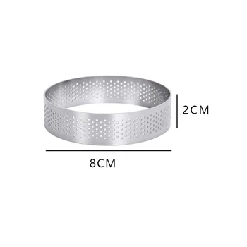Új 10 csomag 5 cm-es rozsdamentes acél tortagyűrű, hőálló perforált tortahabgyűrű, kerek gyűrű sütőfánk szerszámok